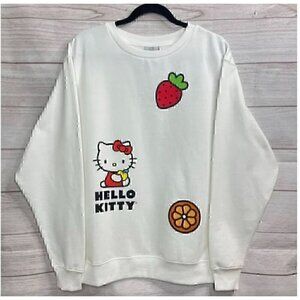 HELLO KITTY WHITE CREWNECK SWEATSHIRT, 60% COTTON, SIZE XSMALL